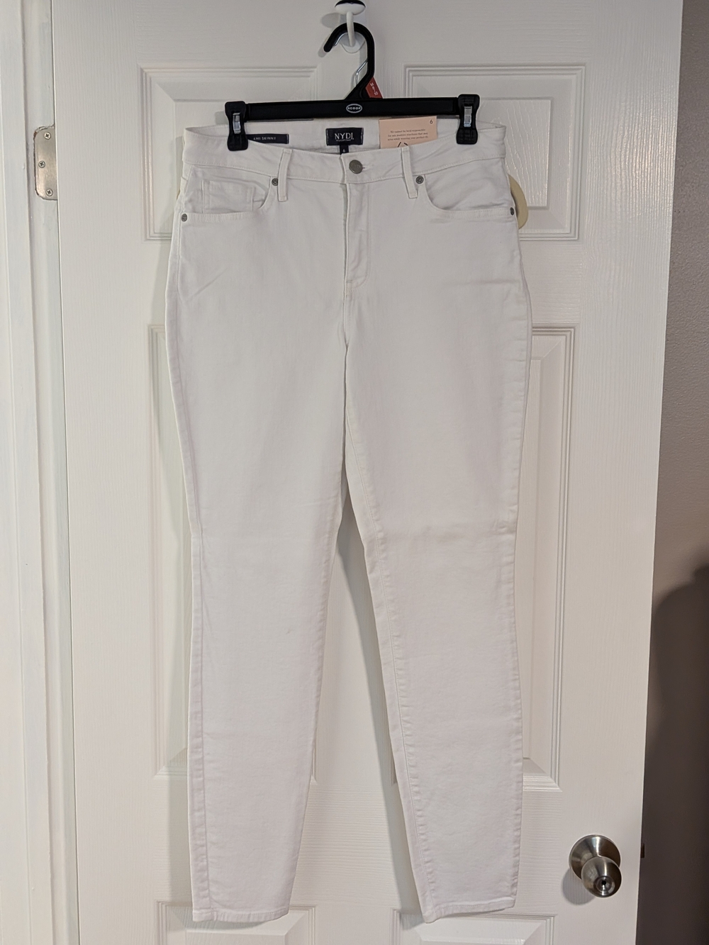 NYDJ White Skinny High-Rise Jeans for Women Ami 6